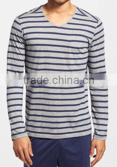 Cheap Winter Stripe Pattern 100%Cotton Men's Nightshirt