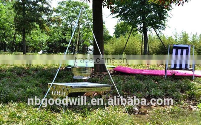 Ultra light outdoor three tripod, portable barbecue, camping tripod Pot Hanger