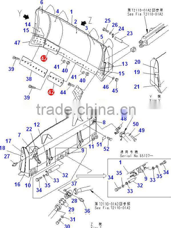 bulldozer spare parts, D155A-5 semi-u dozer blade bit 17M-71-21930