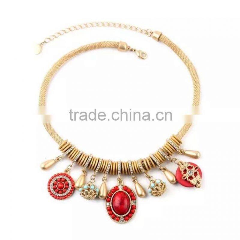 Vintage Statement Necklace,Jewellery Pendant Necklace For Women,Beaded Chain Necklace