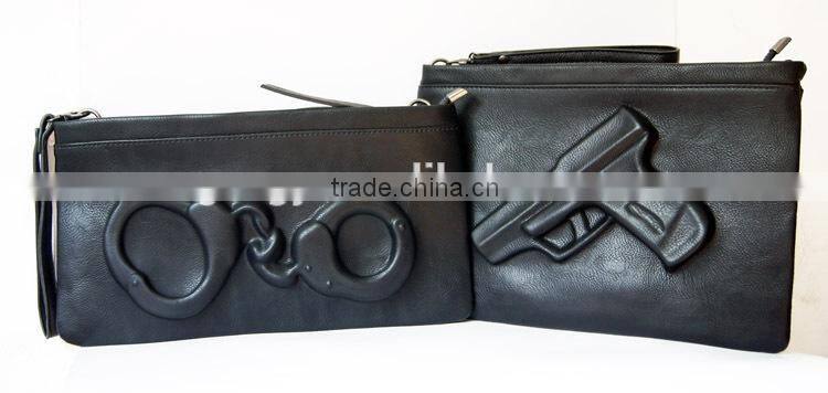 Hot-sale 3D pistol bag women clutch purse