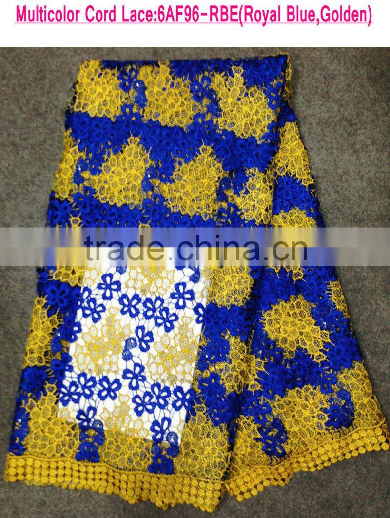 Dubai quality lace fabric with rhinestones machine embroidery lace collar water soluble embroidered