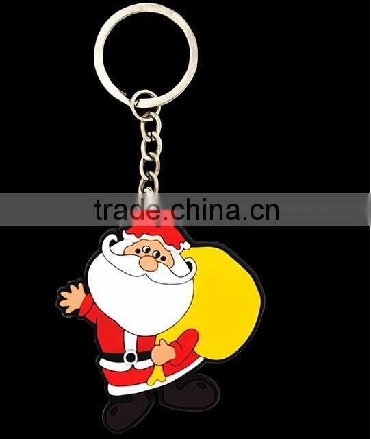 High quality Christmas 3d logo soft pvc keychain for promotion gift
