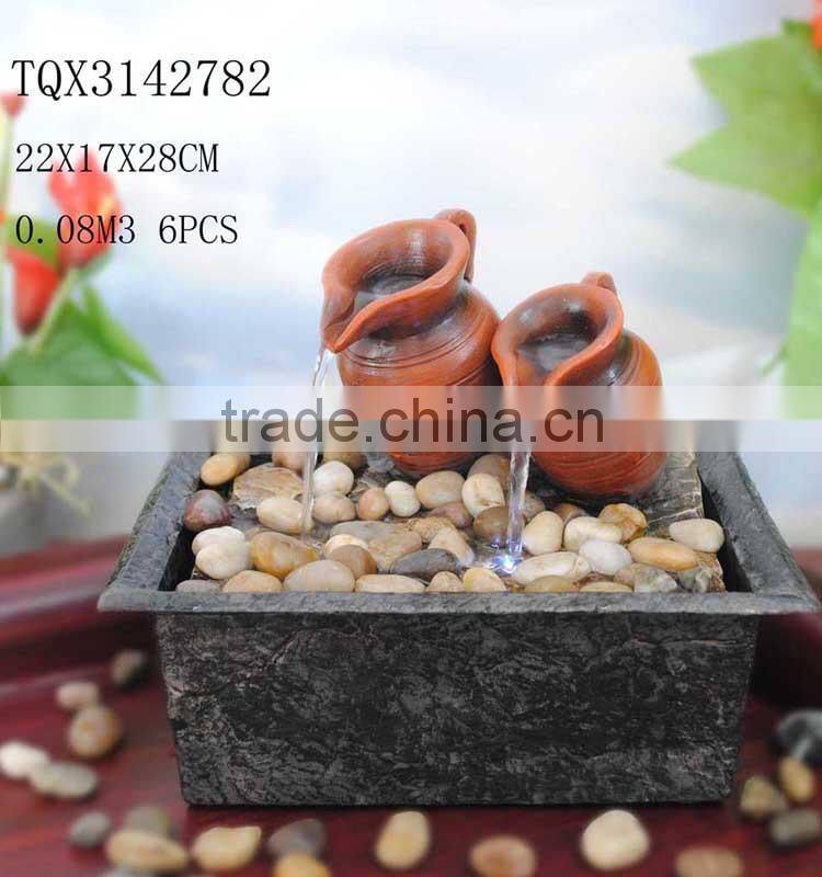 Mini Tabletop Pot Water Fountain with LED Light