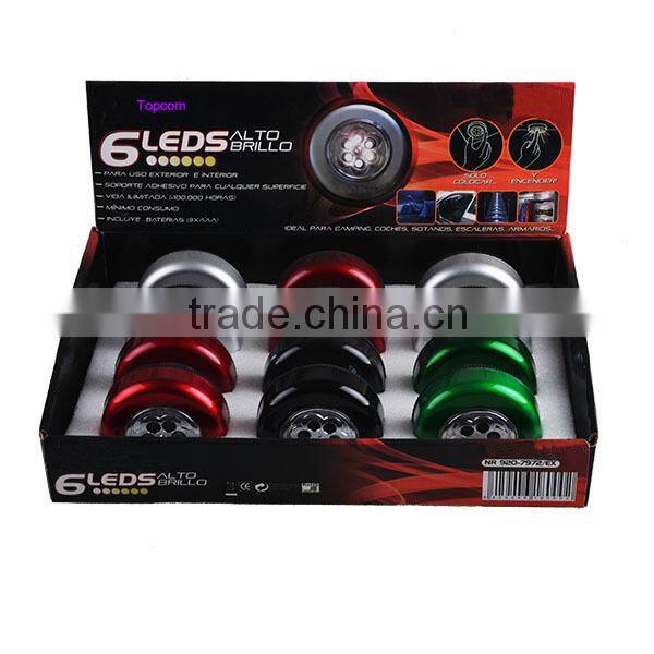Colorful 6 LED Battery-Operated Stick-On Tap Light