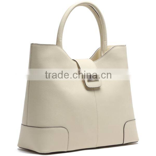 S1061-A4095 100% white color genuine leather ladies handbag stylish leather messenger bags for women