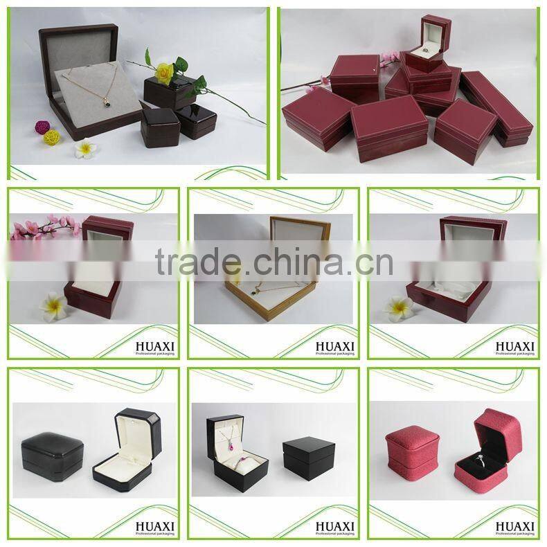 2016 Huaxin Wood Leather Necklace Jewelry Velvet Box Drawer Box