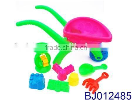 New hot selling kids toy funny plastic beach toy with barrow and shape mold