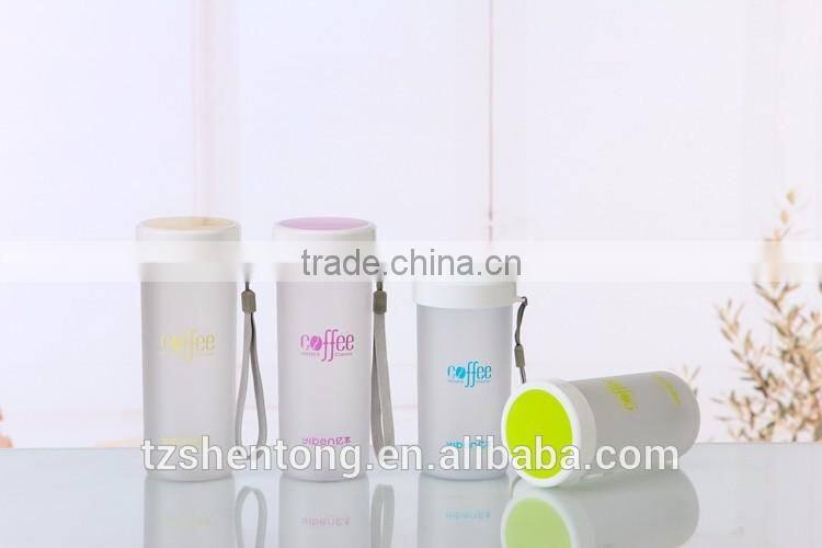 Wide mouth portable bpa free plastic drinking water bottle