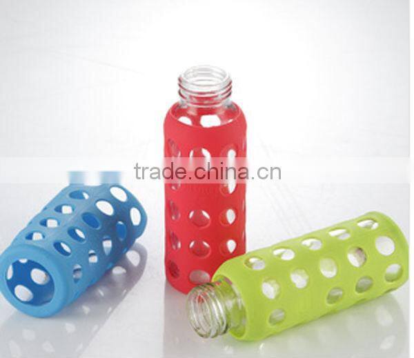 Heat resistant non slip glass baby bottle silicone sleeve