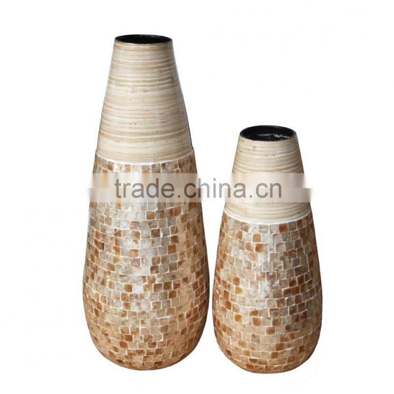 mother of pearl vase with nice design for decoration