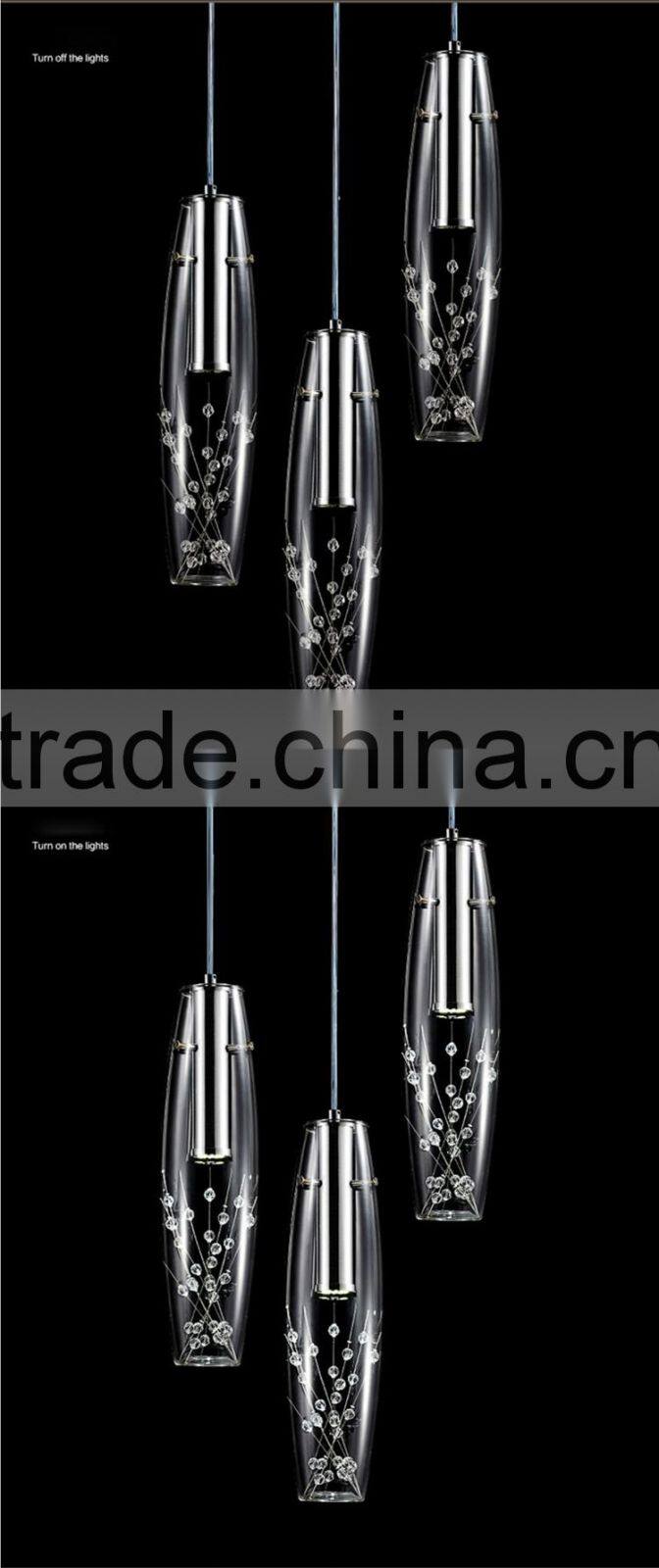 Hot Selling 1/3/4/6/9/12 Heads Glass Pendant Lamp 220V Pendant Hanging LED Lights