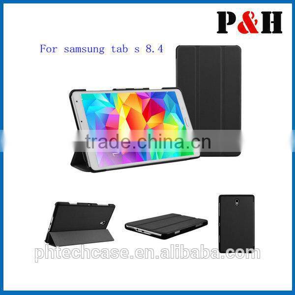 2014 new PU Leather Multi-Folding Folio Wallet Case for SAMSUNG TAB S 8.4