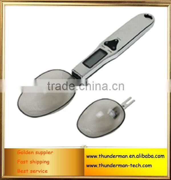 Digital measuring spoon scale with two transparent movable scoops