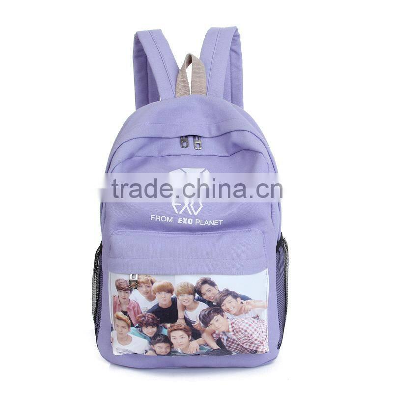 Cream Color Canvas Backpack School Bag Manufacturer