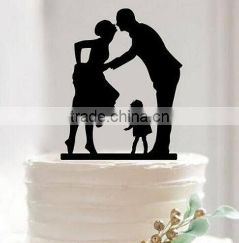 Silhouette Bride and Groom Mr & Mrs Wedding Acrylic Cake Topper Anniversary