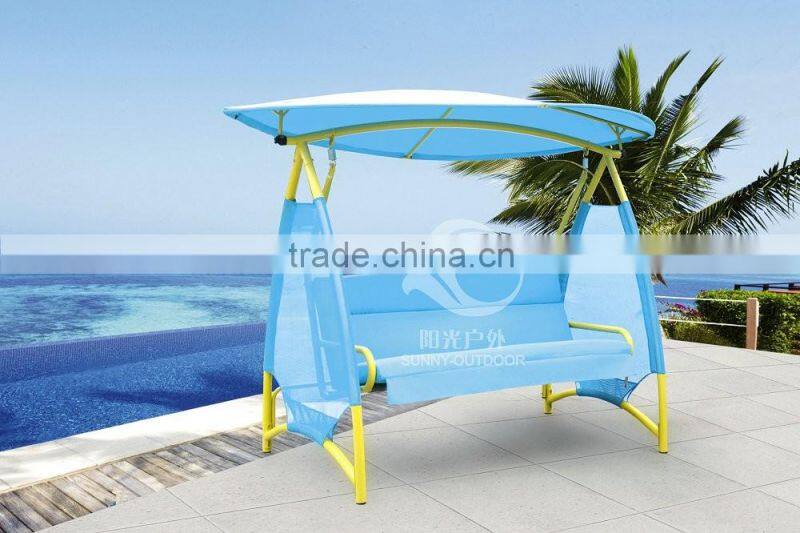 new product blue swing chair outdoor garden rocking chair with canopy high quality popular style