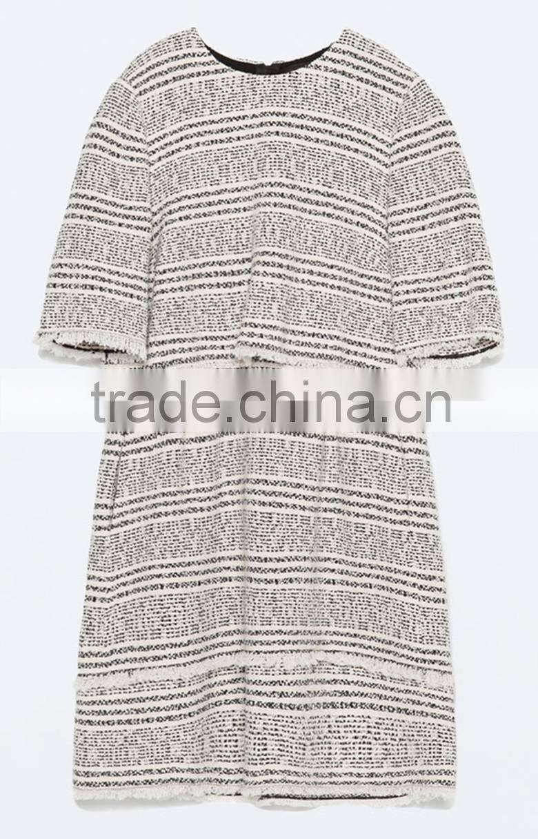 2015 summer jacquard round neck with back opening fashion and casual dresses - SYK15019