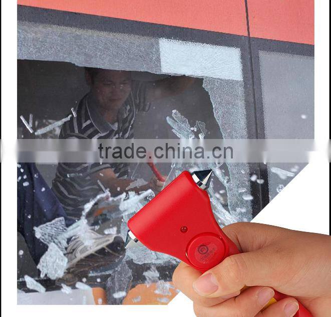 3 in 1 Car safety hammer with alarm and LED light