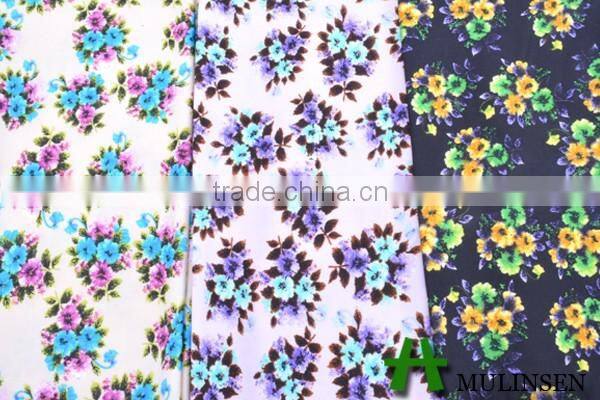 Shaoxing textile Floral Pattern Printed Knitted Polyester DTY Fabric