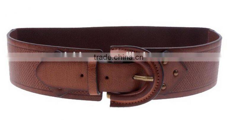 brand fashion ladies and women all-match decoration needle buckle elastic brown wide waist belt
