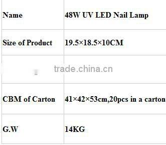 2016 Shenzhen Manicure machine CCFL Nail LED UV Lamp 48w CCFL LED Nail Lamp 2 Hands nail
