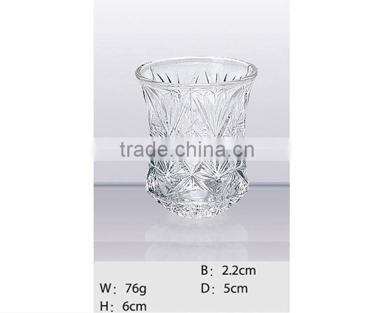 High quality engraved glass cup, carved glass cup, diamond glass cup for juice