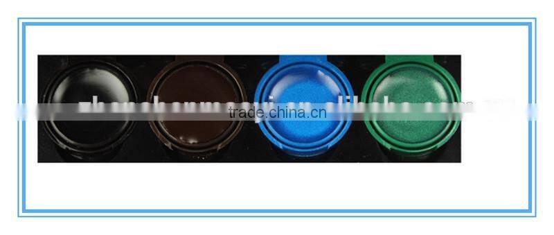 Mix 4 colros Music Flower Water-Soluble Eyeliner Powder Black & Brown with Double-ended Eyelining Brush