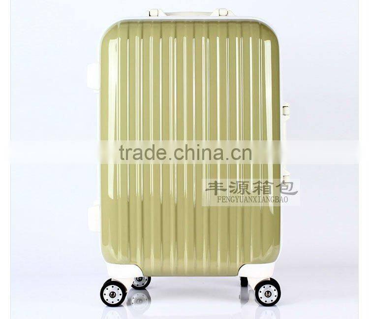 2014 china colorful high quality hard abs luggage with aluminum frame/PC trolley luggage/
