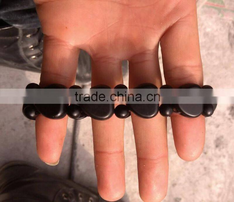 Natural black bian stone bangle