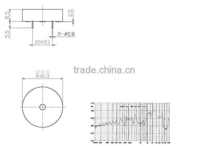 FBPT3010 2015 hot cell 30mm 12Vp-p piezo sounder (FBELE)