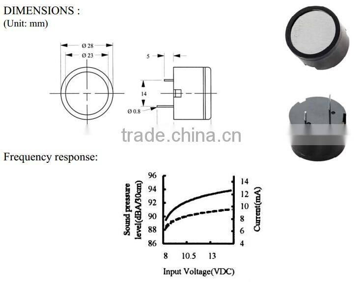 FB-28SP12-PT small loud smd magnetic piezo buzzer with 2pins (FBELE)