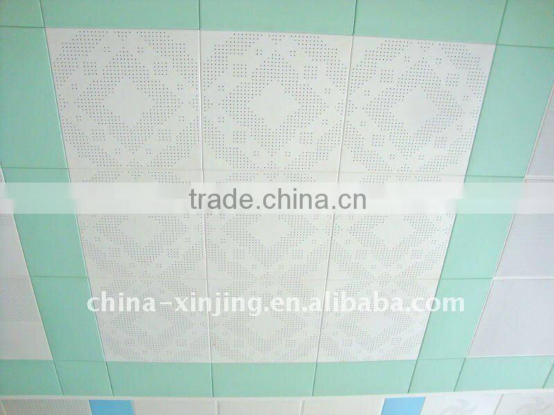 (new product) square metal ceiling tile/lotus pattern