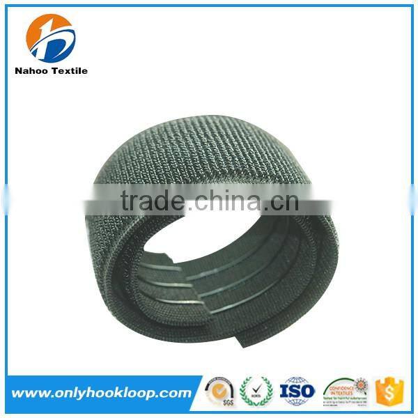 Custom adjustable elastic hook and loop straps, logo printed elastic hook and loop tape