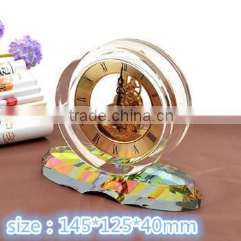 crystal glass clock for business gift office decor