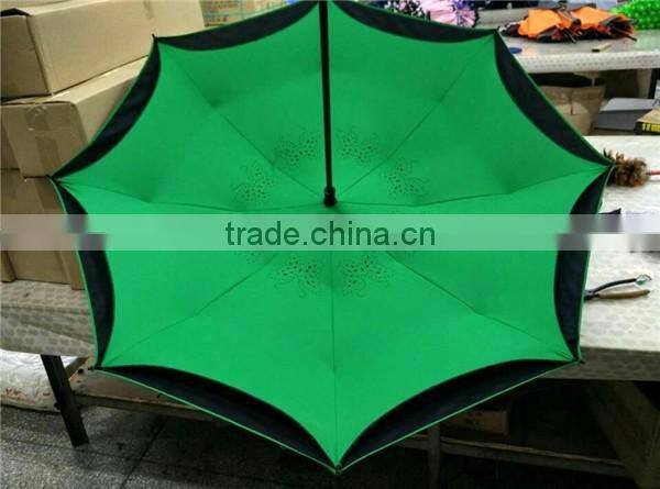 2016 J shape handle reverse umbrella, inverted umbrella, stay dry on rainy days