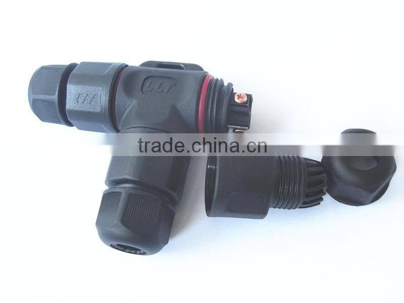 IP67 easy assembly 3-way Tee connector led light distribution
