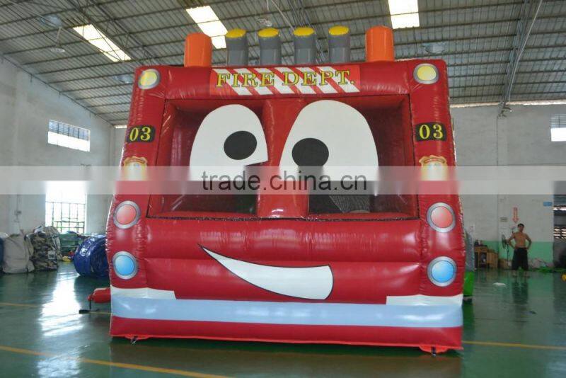 Popular amusing special fire car combo inflatable bouncer combo for kids paly