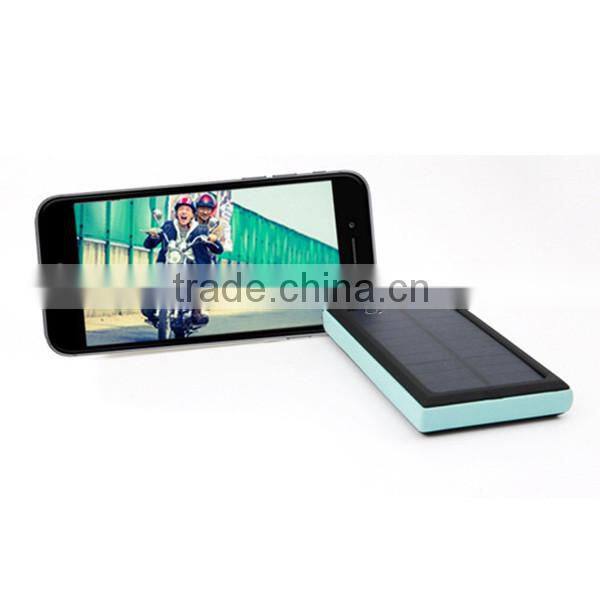 Universal Dual USB 5000mAh Solar Powerbank With Holder Black