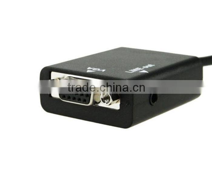 720P 1080i 1080P HDMI Male to VGA TV AV HDTV Converter Adapter With Audio Cable
