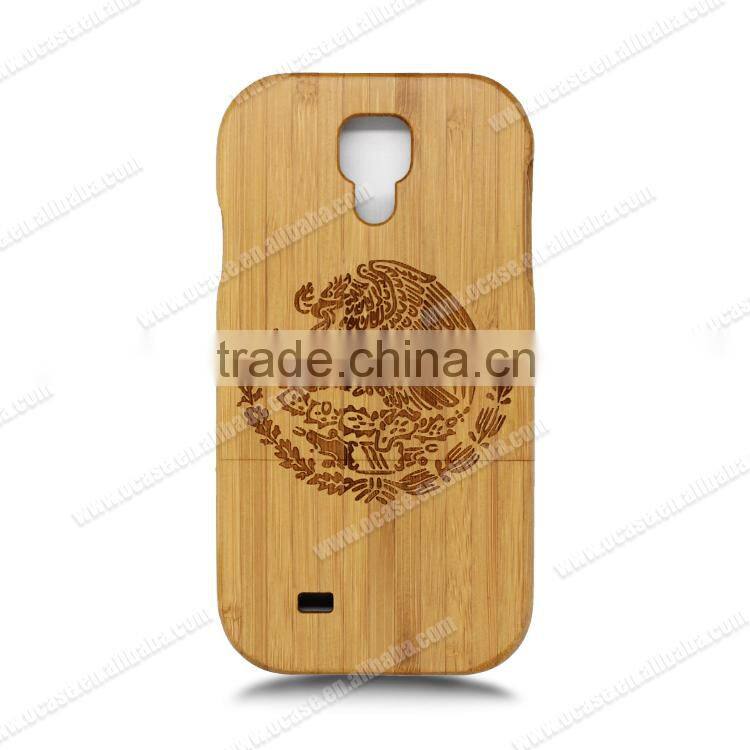 Ocase Laser Engrave Wholesale Wood For Samsung S4 phone Case two parts cell cover