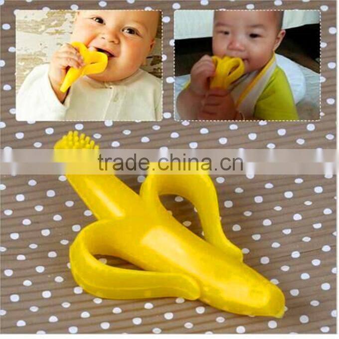 High Quality Silicone Baby Banana Bendable Training Toothbrush Infant Non-Toxic Teething