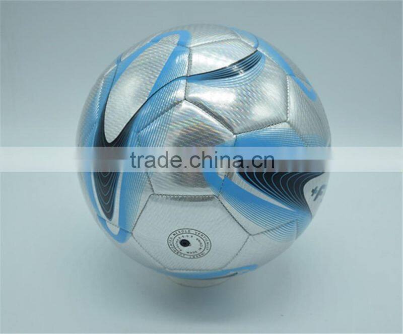 Soccer ball , custom Sliver Metallic PVC Leather soccer ball football