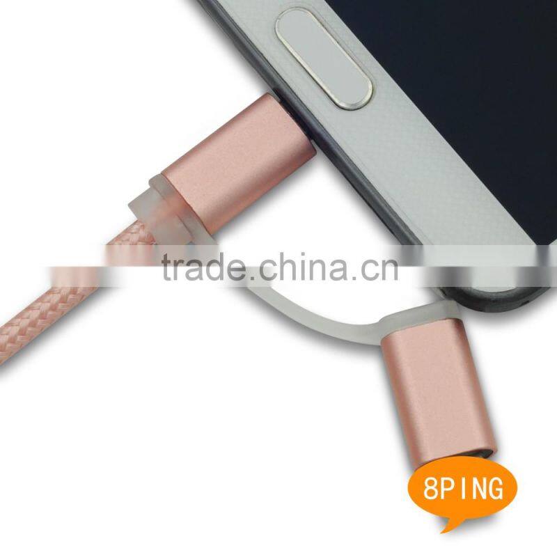 2016 PNGXE latest fast charging usb charger cable for Iphone6 and for Samsung S6 2 in 1 usb cable