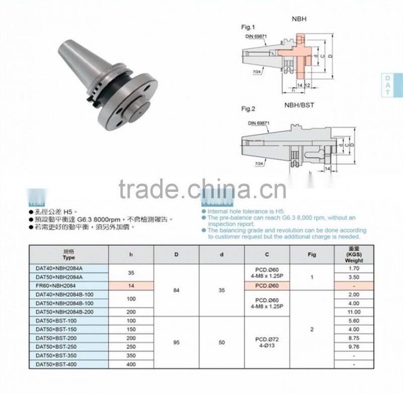CAT50-NBH combination of precision boring tool holders