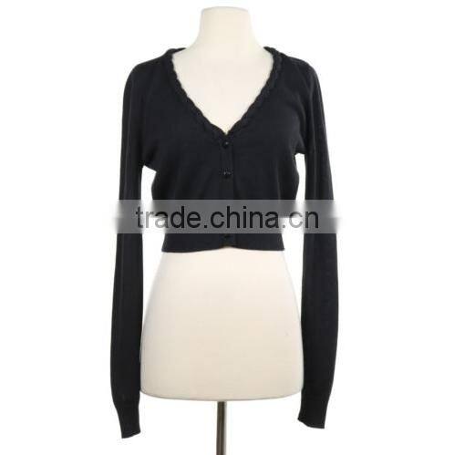 15JWB0139 woman 100%bamboo fiber short style button closure cardigan
