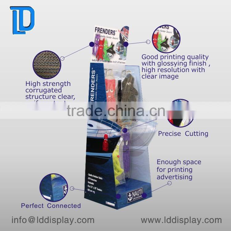 High Quality Supermarket Hook Cardboard Display,Hook Cardboard Display For Sport Products,Socks Display Stand With Hooks