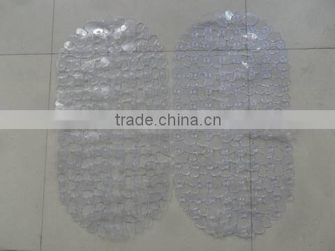 Transparent non-slip waterproof bath mat,oval shape with small round massage dots