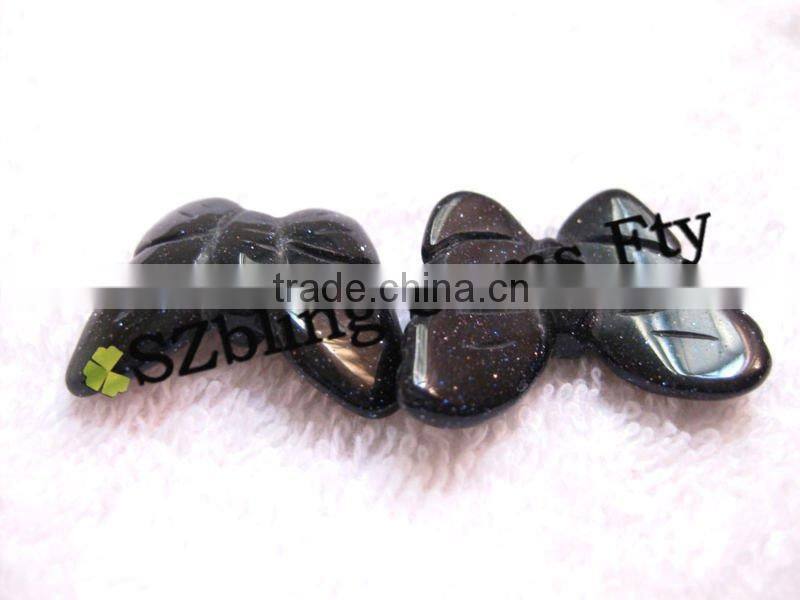 Fashion lowest cost loose gemstone butterfly carved blue sandstone beads for pendant