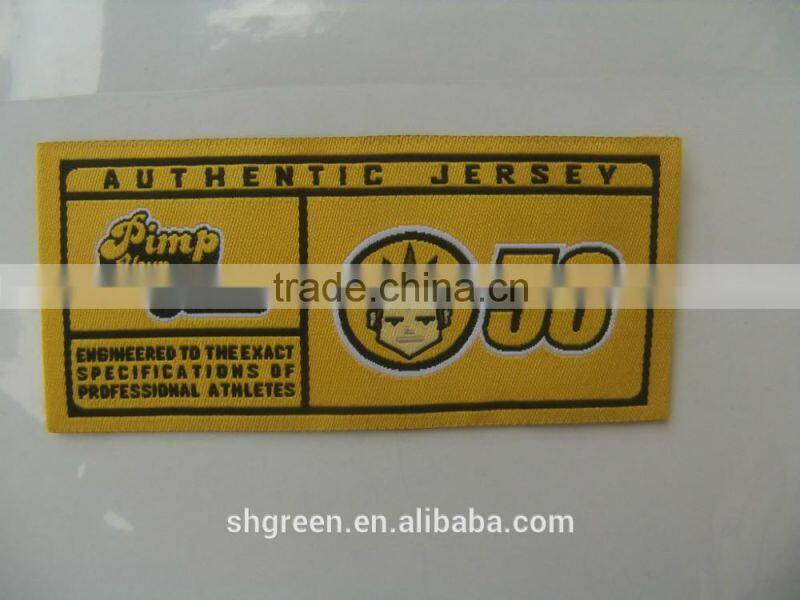 mitre-fold satin woven neck tag